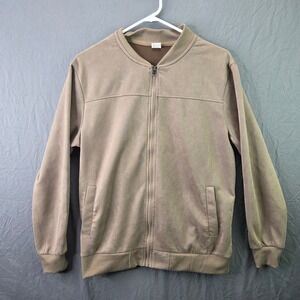 Unbranded Bomber Jacket Mens Size S Tan Good Full Zip Textured Lightweight